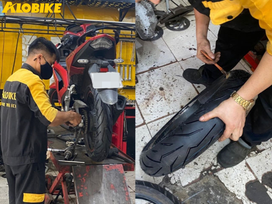 alobike lu&ocirc;n sẵn lốp pirelli