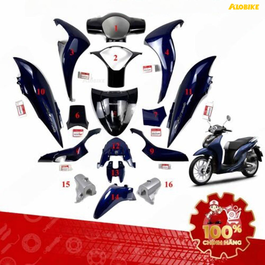 Bộ nhựa xe SH mode 2022-2023 màu xanh đen