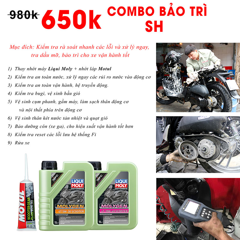 COMBO bảo tr&igrave; nhanh sh