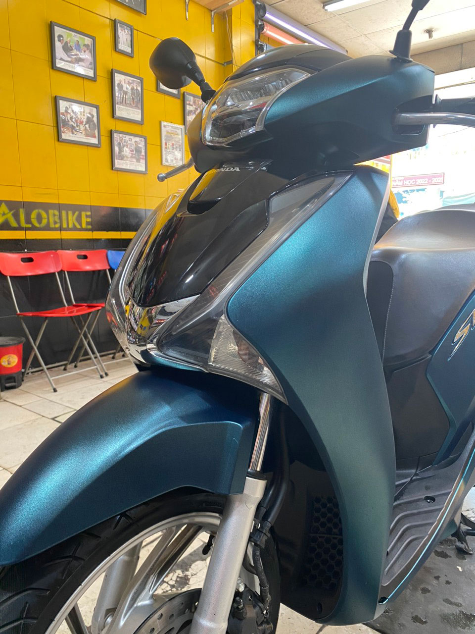 dán xe sh xanh metal
