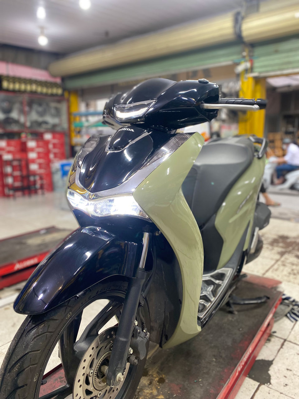 dán xe sh màu xanh