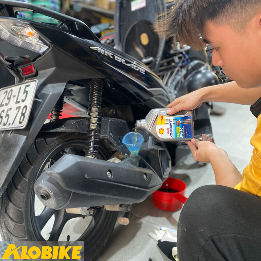 thay nhớt shell chính hãng tại alobike