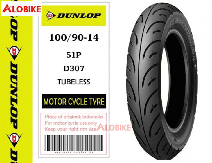 Lốp xe máy Dunlop 100/90-14  D307A 51P TL