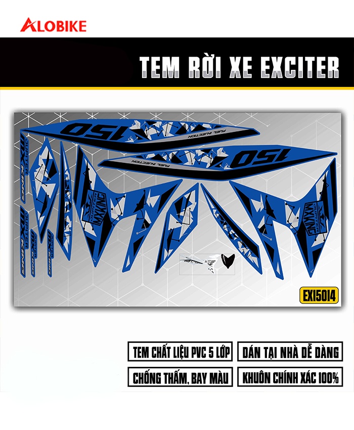 Tem họa tiết 3D cho Exciter 150