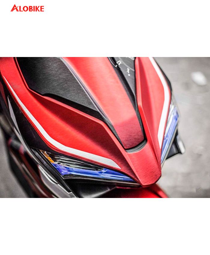 Tem trùm Mirror nhôm xước đỏ đen cho Airblade 2019