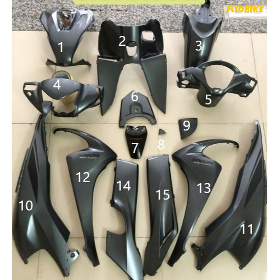 Bộ nhựa màu đen nhám Vision K44 2015-2019
